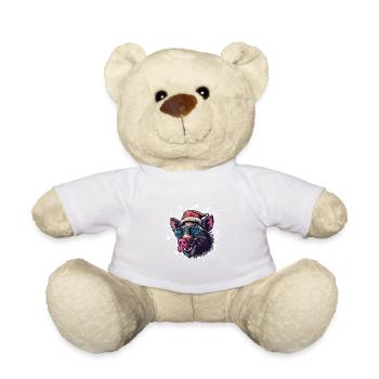 Schwein Weihnachten Lustig Wildschwein - Teddy - Weiß - Vorne