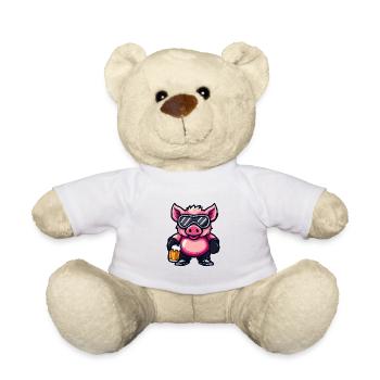 Schwein Apres Ski Bier Wildschwein - Teddy - Weiß - Vorne