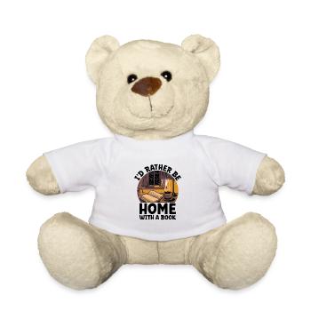 Ich wäre lieber zu Hause mit einem Buch Sprüche für - Teddy - Weiß - Vorne