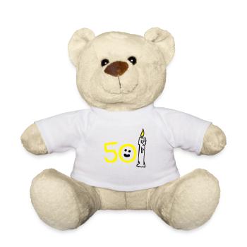 50 years candle candle - Teddy Bear - white - Front