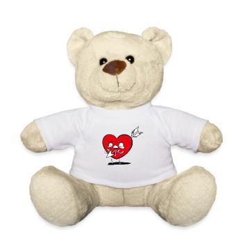 Valentinstag Liebe Herz mit Pfeil Witzig - Teddy - Weiß - Vorne