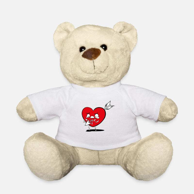 Valentinstag Liebe Herz mit Pfeil Witzig - Teddy - Weiß