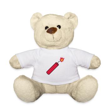 stange tnt dynamit explodieren explosion sprengsto - Teddy - Weiß - Vorne