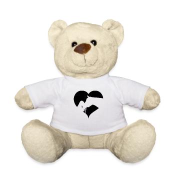 Herz schwarz Pferde - Teddy - Weiß - Vorne