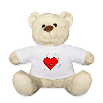 Herz Valentinstag Liebe Suess Manga Comic Anime - Teddy - Weiß - Vorne