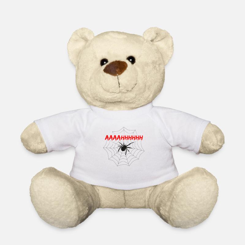 Fear of spider with web - Teddy Bear - white