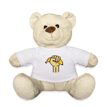 fist banana fruit delicious hunger eat healthy hand - Teddy Bear - white - Front