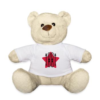 Skifahren Skifahrer Sport Ski Spieler - Teddy - Weiß - Vorne