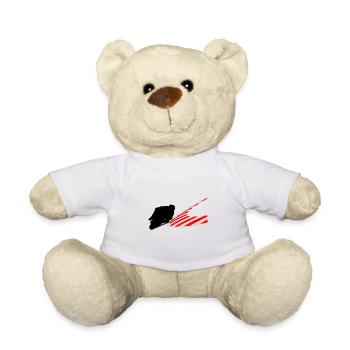 Sport motorcycle racer motorcyclist, biker - Teddy Bear - white - Front