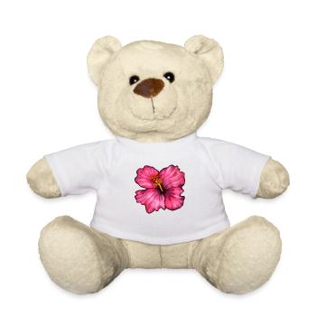 Hibiscus (watercolor) - Teddy Bear - white - Front