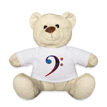 clé de fa #bassclef #musique - Nounours - blanc - Devant