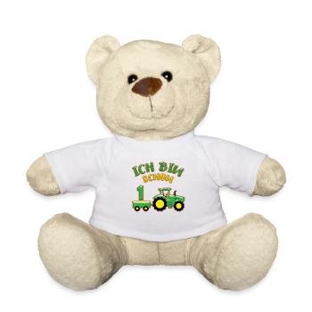 1 Jahre alt 1 Geburtstag Traktor Ich bin schon 1 - Teddy - Weiß - Vorne