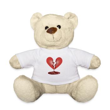 Gebrochenes Herz - Teddy - Weiß - Vorne