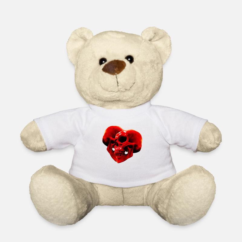 Skull heart 1 - Teddy - Weiß