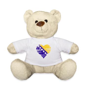 Bosnian flag heart by the Manzanita`s - Teddy - Weiß - Vorne