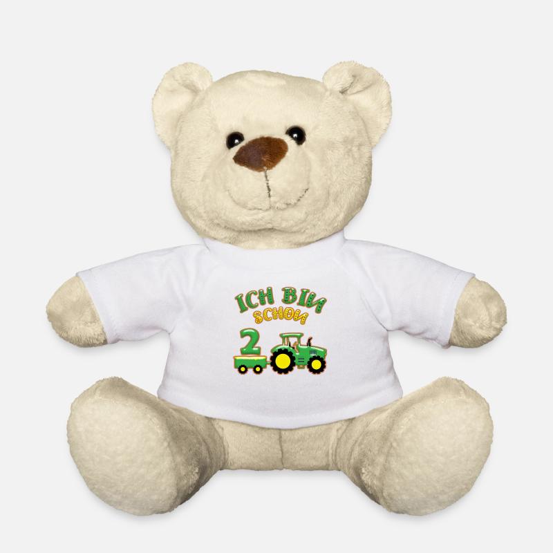 2 Jahre alt 2 Geburtstag Traktor Ich bin schon 2 - Teddy - Weiß