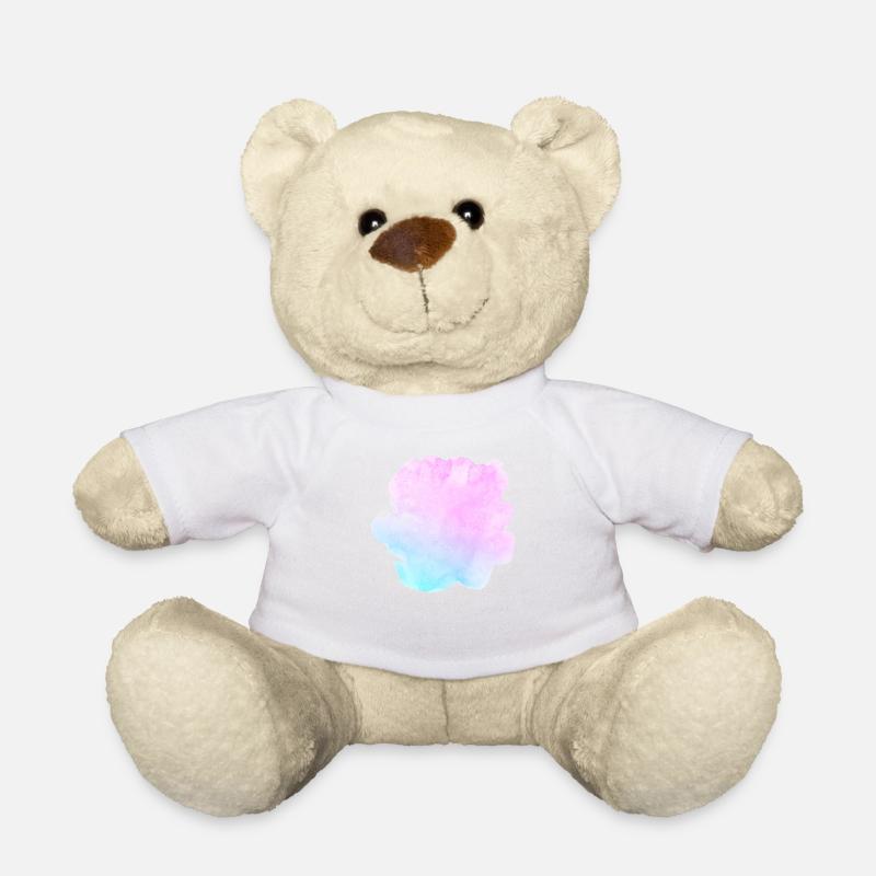 Farbklecks - Teddy - Weiß