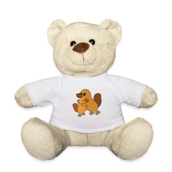 Platypus Family Embrace - Teddy Bear - white - Front