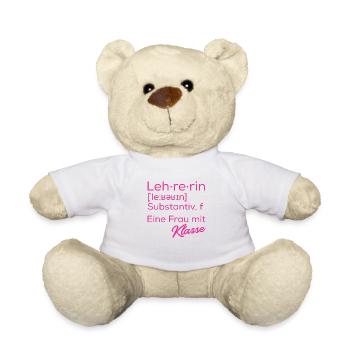 Lehrerin Lehrerinnen Unterrichten Schule Pädagogin - Teddy - Weiß - Vorne