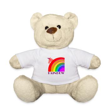 Regenbogen mit Einhorn - Teddy - Weiß - Vorne