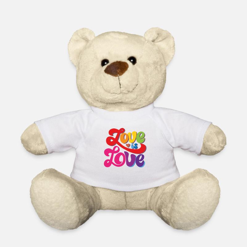 Love is Love - Pride Month - Rainbow - Teddy Bear - white