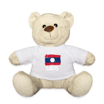 Laos Laos Laotian Fille Robe Lao I Cadeau - Nounours - blanc - Devant