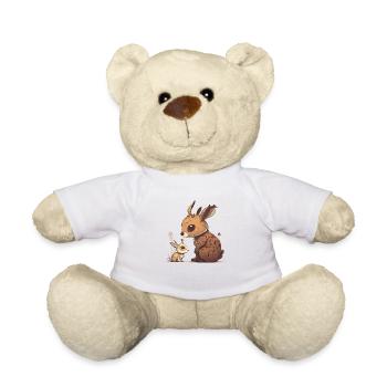 Maman et bébé lapin - Nounours - blanc - Devant