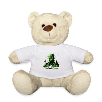 Science Fiction Artwork in 8 Bit Video Game Graphics - Teddy Bear - white - Front