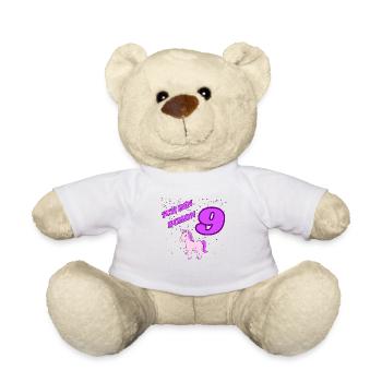 ICH BIN SCHON 9 Geburtstag Mädchen - Teddy - Weiß - Vorne