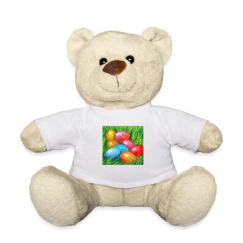 Oeufs de Pâques colorés - Nounours - blanc - Devant