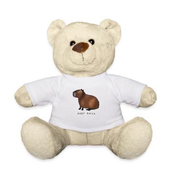 Capybara - just chill! - Teddy Bear - white - Front