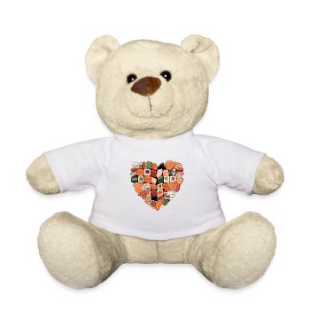 A heart of sushi - Teddy Bear - white - Front