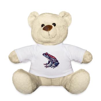 Poison dart frog amphibian in great retro look - Teddy Bear - white - Front