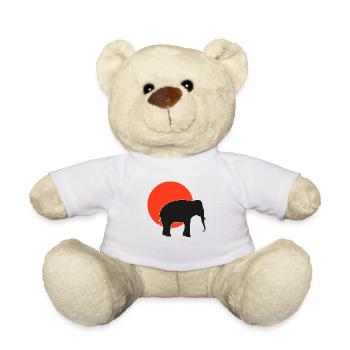 Retro Style Elephant : The Redsunset - Teddy Bear - white - Front