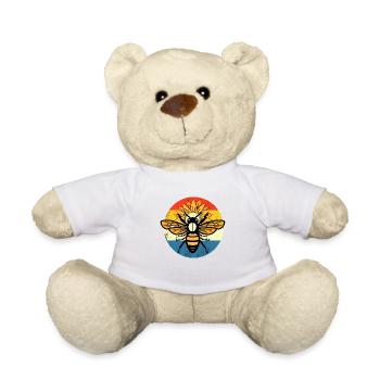 Vintage-Biene Retro-Sonnenuntergang - Teddy - Weiß - Vorne