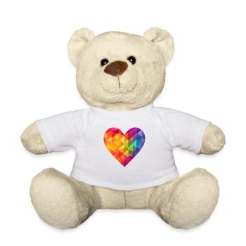 Cœur, amour et soutien LGBTQIA+ - Nounours - blanc - Devant