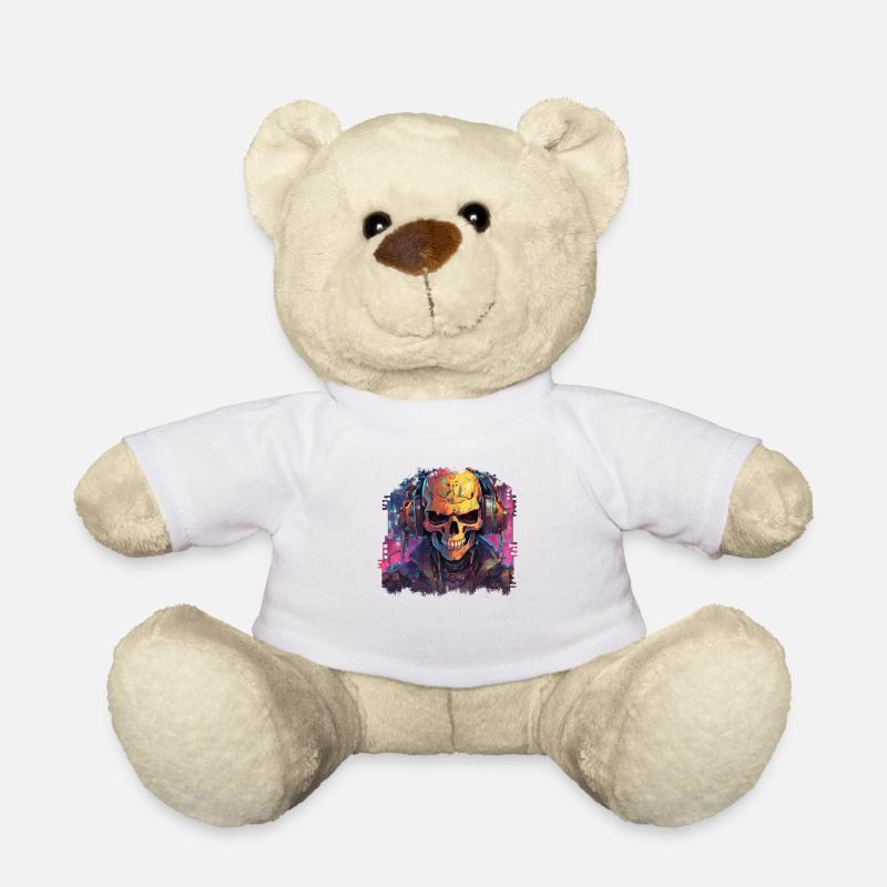 PixelPulse Cortex // Crâne cyberpunk - Nounours - blanc