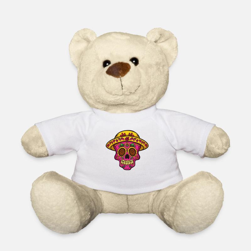 Crâne mexicain - Nounours - blanc