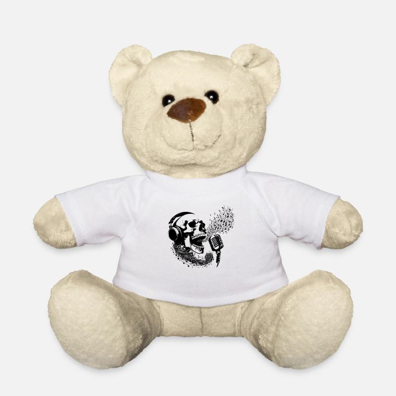 Vanitas Singender Schädel - Heavy Metal - Teddy - Weiß