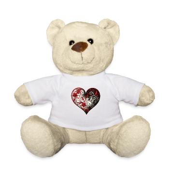 Valentine Heart Herz - Teddy - Weiß - Vorne