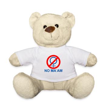 No Ma'am AI Bundy Shirt, AI Bundy No Ma Am - Teddy Bear - white - Front