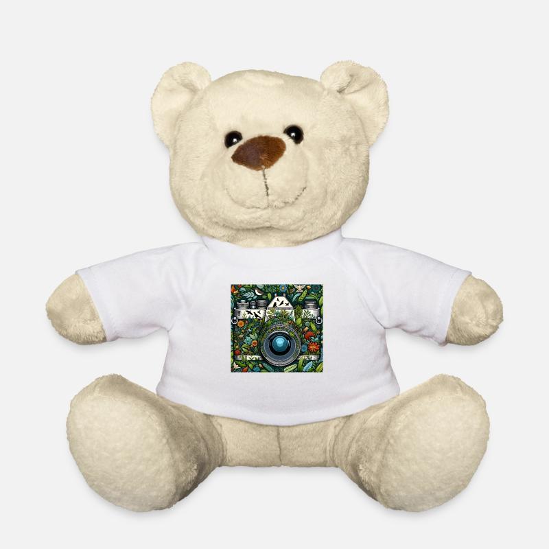 Photo Camera Nature Design - Teddy Bear - white
