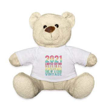Limited Edition Since 2021 Birthday Vintage 2021 - Teddy Bear - white - Front