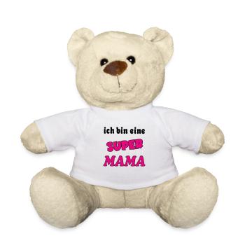 Ich bin eine Super MAMA - Teddy Bear - white - Front