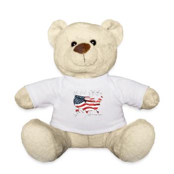 États-Unis | Drapeau réel | Flag Map Script - Nounours - blanc - Devant