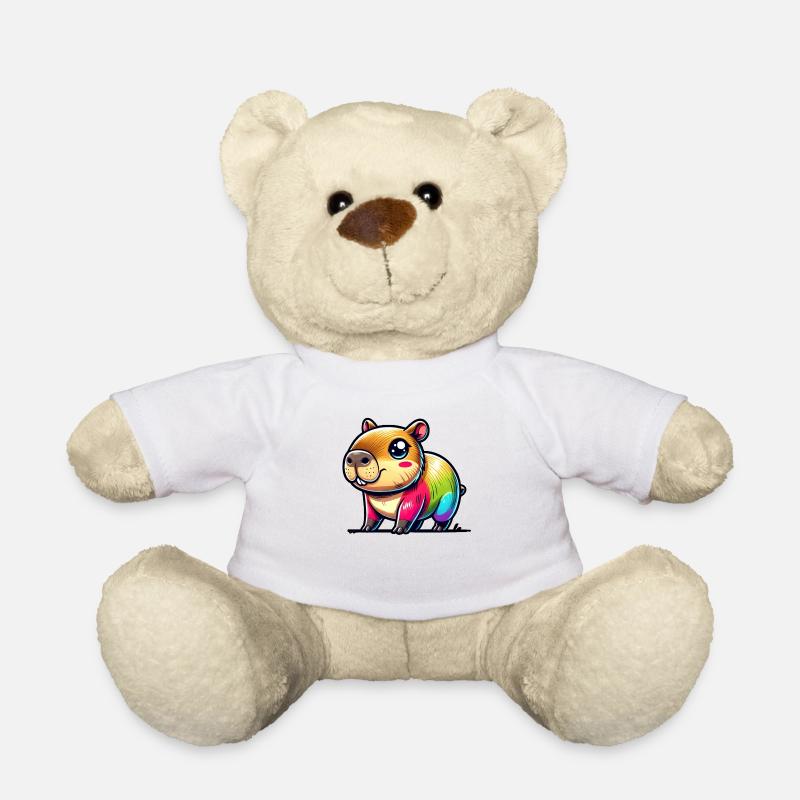Wasserschwein Regenbogen - Teddy - Weiß
