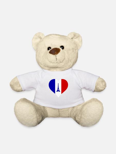 herz frankreich - Teddy - Weiß