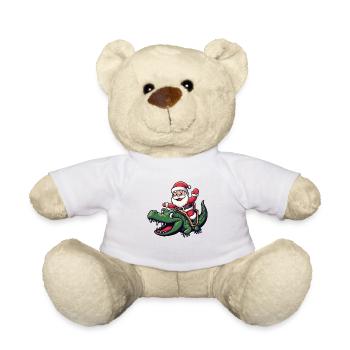 Alligator Père Noël dessin animé - Nounours - blanc - Devant