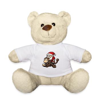 Singe Père Noël dessin animé - Nounours - blanc - Devant