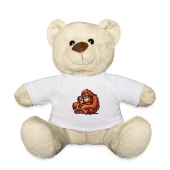 Orang-Utan-Mutter mit Kind - Teddy - Weiß - Vorne